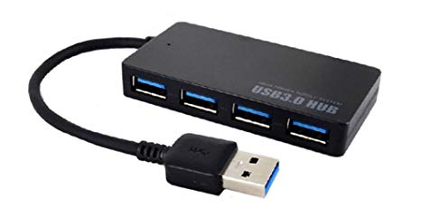 5Gbps Practical Hub MOKAO Speed 4-Port USB 3.0 Portable Compact Hub Adapter For PC Laptop (Black)