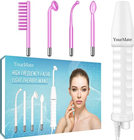 YourMate Revive Light Therapy, High Frequency Facial wand Argon Tubes for Facial Skin Tightening Wrinkle Reducing, Hair Care
