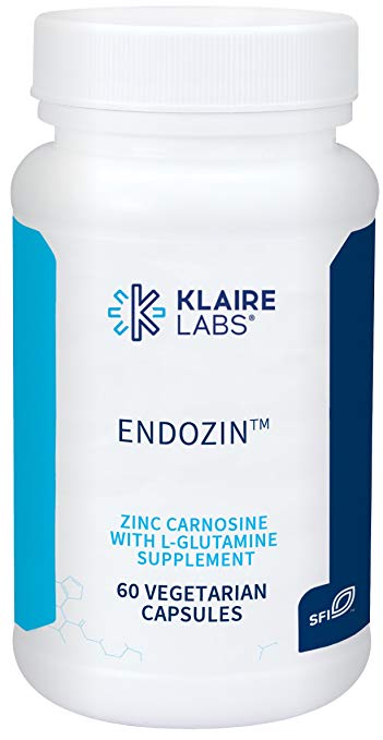 Klaire Labs Endozin - Zinc Carnosine Complex with L-Glutamine, 60 Capsules