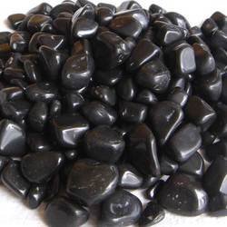 CNZ Polished Natural River Pebble Stone, 10 lb, Black