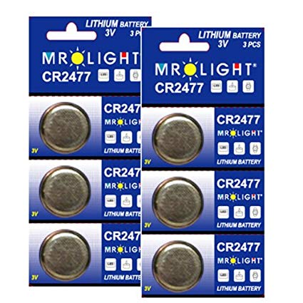 Mr. Light CR2477 Replacement Batteries, 3V, Set of 6