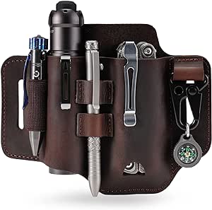 VIPERADE PJ35 Multitool Sheath for Belt, Leather EDC Pocket Organizer for Men, EDC Leather Sheath, EDC Belt Organizer