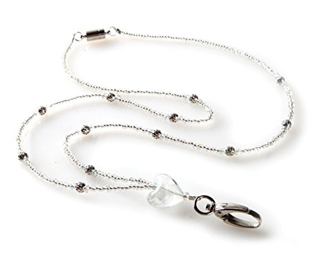 Stunning Silver Heart Silver and Glass Beaded Lanyard