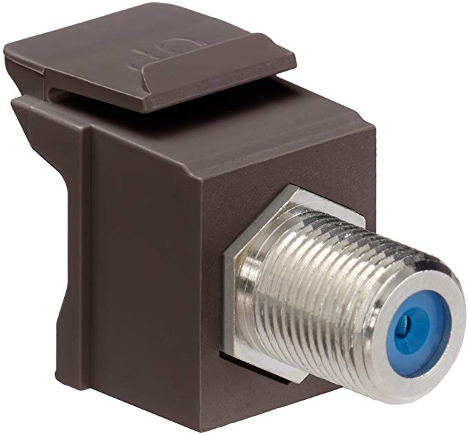 Leviton 41084-FBF QuickPort F-Type Adapter, Nickel-Plated, Brown