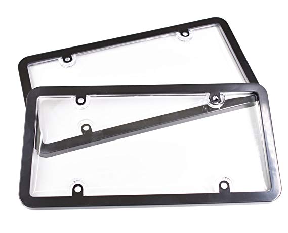 Clear Bubble License Plate Shiled Covers Custom Car Licenses Frames With Screws Caps,pack of 2sets