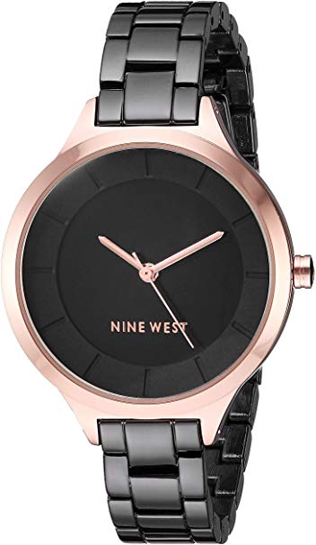 Nine West Women's NW/2225 Rose Gold-Tone Accented Bracelet Watch