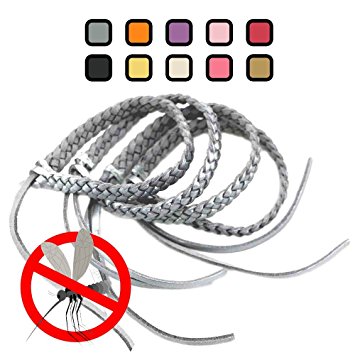 Original Kinven Mosquito Insect Repellent Bracelet Waterproof Natural DEET FREE Insect Repellent Bands, Anti Mosquito Killer Protection Outdoor & Indoor, Adults & Kids, 4 bracelets, in Silver