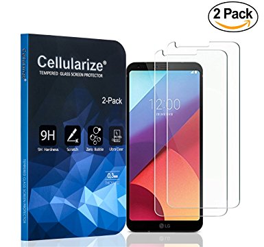 LG G6 Screen Protector [2-Pack], Cellularize LG G6 Tempered Glass Screen Protector for LG G6 [ANTI-SCRATCH] [BUBBLE-FREE] [ULTRA-CLEAR] (2017)
