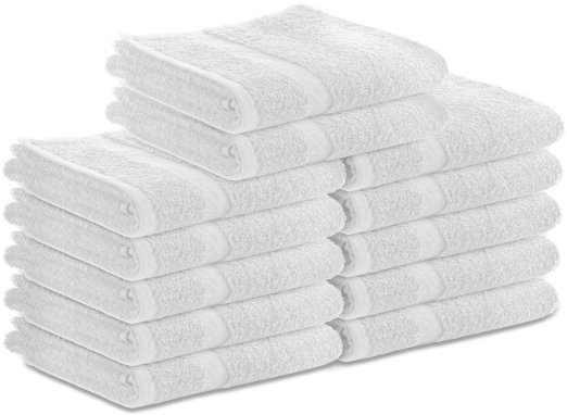 Cotton-Salon-Towels Gym-Towel Hand-Towel - (24-Pack, White) - 16 inches x 27 inches - 100% Ringspun-Cotton, Maximum Softness and Absorbency, Easy Care - By Utopia Towels