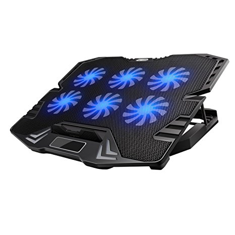 HAVIT 14"-17" Laptop Cooling Pad,with 6 Super Quiet Fans,5 Level Adjustable Height