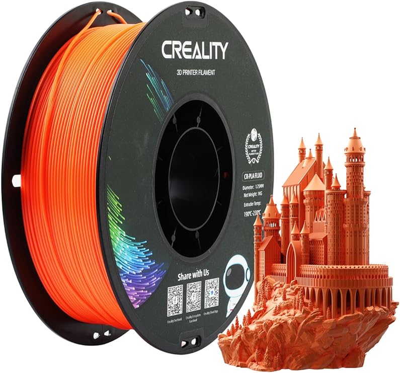 Creality PLA Filament 1.75mm, 3D Printer Filament, 1.0kg (2.2lbs) Spool, Dimensional Accuracy ±0.03mm Printing Filament, for FDM 3D Printers (Fluorescent Orange) (CR-PLA_3301140003_us1)