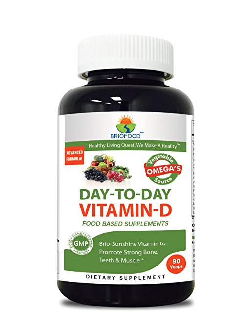 Briofood, DAY-TO-DAY Food Based Vitamin D (90 Vcaps) with Vegetable Source Omegas