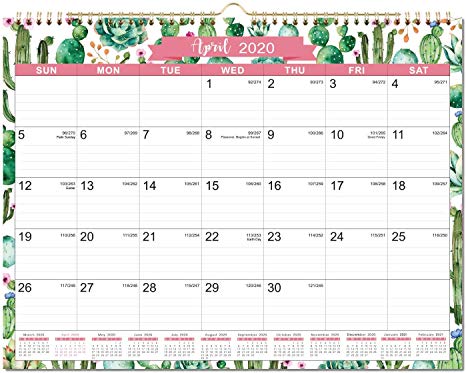 2020 Calendar - 2020 Monthly Wall Calendar, 11.5” x 15”, Two-Wire Binding, Ruled Blocks with Julian Dates, Perfect for Planning and Organizing for Home or Office