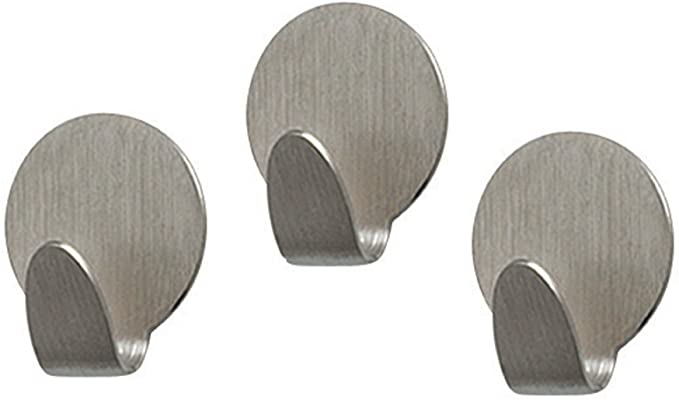 Spectrum Diversified Magnetic Medium Round Hooks, Set of 3, Brushed Nickel