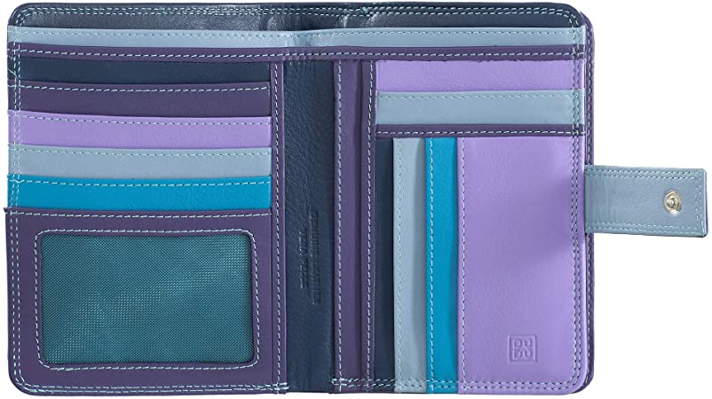 Womens wallet leather bifold purse multicolor with zipper pocket DUDU - Colorful Collection ~ Maldive - Mauve