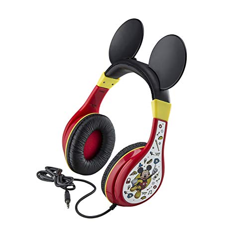 eKids Mickey Mouse Kids Headphones for Kids Adjustable Stereo Tangle-Free 3.5Mm Jack Wired Cord Over Ear Headset for Children Parental Volume Control Kid Friendly Safe Perfect for School Home Travel