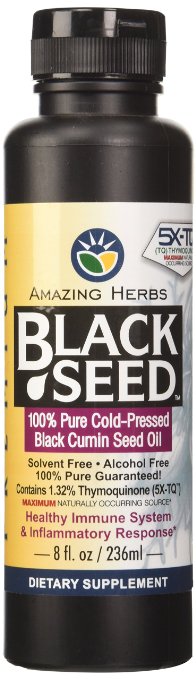 Black Seed 100% Pure Cold-Pressed Black Cumin Seed Oil 8 fl oz (236 ml) Liquid