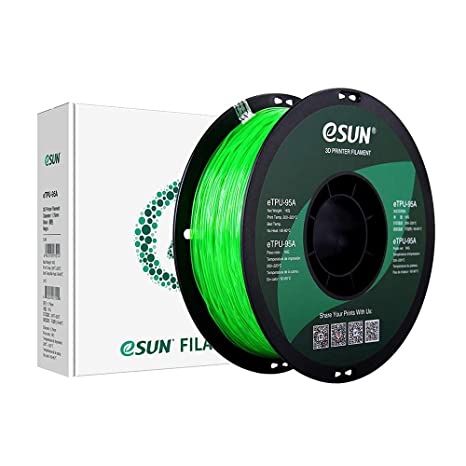 eSUN 1.75mm TPU 95A Flexible 3D Printer Filament 1KG Spool (2.2lbs), Glass Green