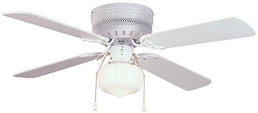 Hardware House 41-5745 Trinidad 42-Inch Flush Mount Ceiling Fan, White or Bleached Oak