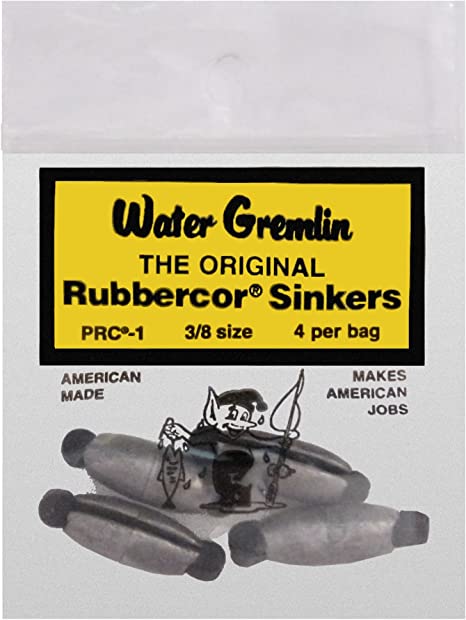 Water Gremlin Company PRC-1 Rubbercore Sinker 3/8oz 4Pc