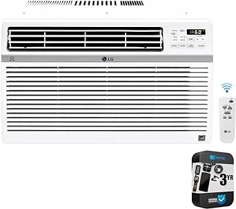 LG 12,000 BTU Smart Window Air Conditioner with Fan, White (Renewed) Bundle with 3 Year Enhanced Protection Pack