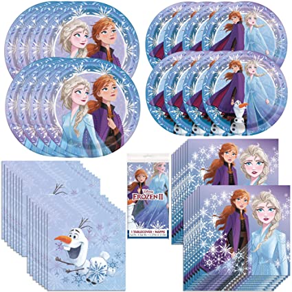 Frozen 2 Movie Party Bundle Officially Licensed by Unique | Plates, Napkins, Table Cover