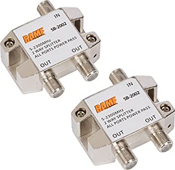 BAMF 2-Way Coax Cable Splitter Bi-Directional MoCA 5-2300MHz (2 Pack)
