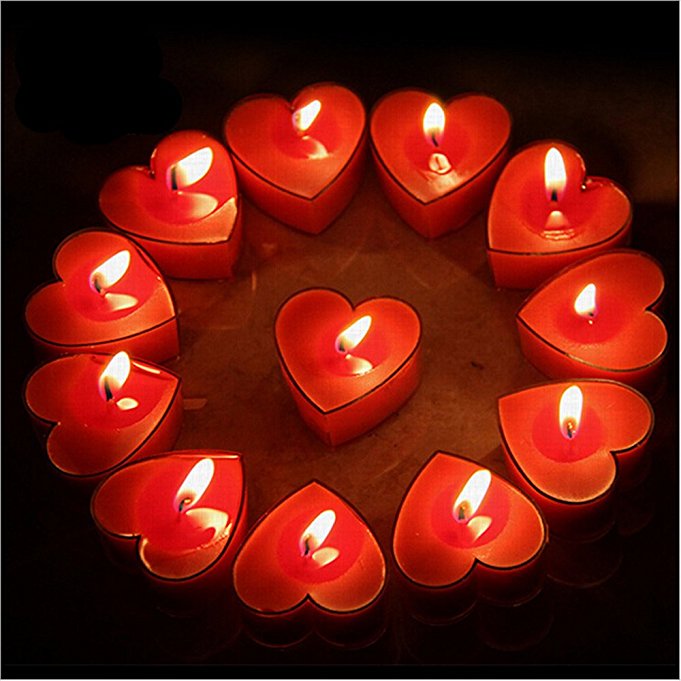 Celestte (TM) Scented Candles, 12 Pcs Sweet Romantic Love Heart Shaped Floating Candle for Home Decorations Wedding Birthday Party Celebrations (Red)