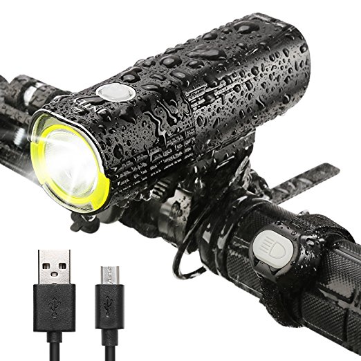 INTEY LED Bike Light Rechargeable Bicycle Headlight 1000 Lumens With Wire Remote Button
