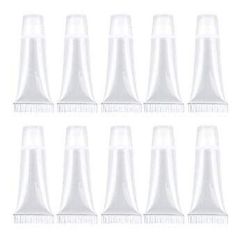 Airsun 10Pcs 8ml Refillable Clear Empty Lip Gloss Balm Containers Soft Tubes Balm Lip Gloss Bottle Cosmetic Containers Makeup Accessories