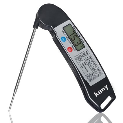 Digital Instant Read Thermometer,Kany Electronic Food Thermometer Cooking Thermometer Barbecue Meat Thermometer with Collapsible Internal Probe for Grill Cooking Kitchen Candy(Battery Include)