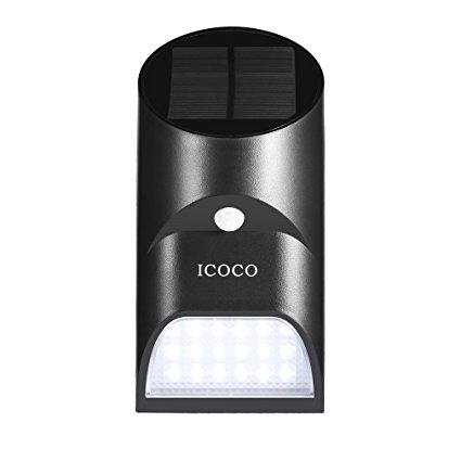 Outdoor Security Solar Light 18 LED Solar Powered Light Wireless Waterproof Security Motion Sensor Light for Patio, Deck, Yard, Garden, Driveway, Outside Wall with 3 Modes Motion Activated Wide Angle Sensor ICOCO