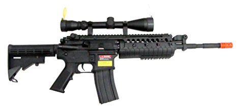 JG M4 RIS System with Rifle Scope Sniper Airsoft Gun 500 FPS