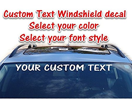 Custom text vinyl windshield decal personalized window sticker banner 3.75"x 36" for trucks cars