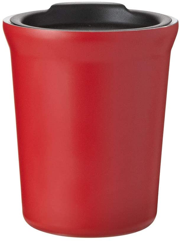 Hot or Cold - 8 oz. Double Wall Stainless Steel Copper Vacuum Insulated Car Cupholder Fit Tumbler with Lid - Matte Red