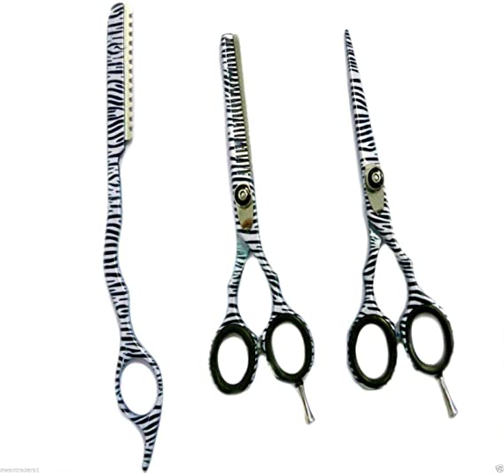Awans Professional Hairdressing Barber Scissors Set Hairdressing Barber Salon Scissors 5.5",Thinning Scissors 5.5", Thinning Razor Set with Case