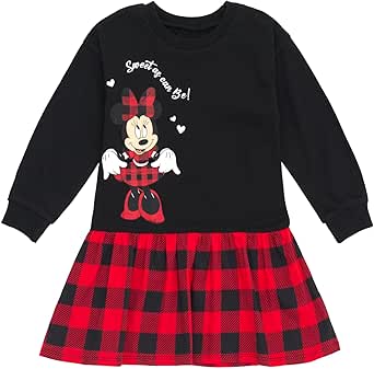 Disney Minnie Mouse Girls Fleece Skater Dress Toddler to Big Kid