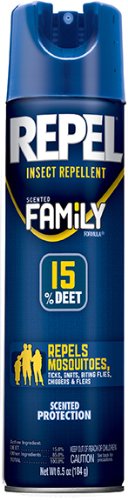 REPEL 15-Percent Deet Scented Family Formula Aerosol Spray, 6.5-Ounce, 1-Pack