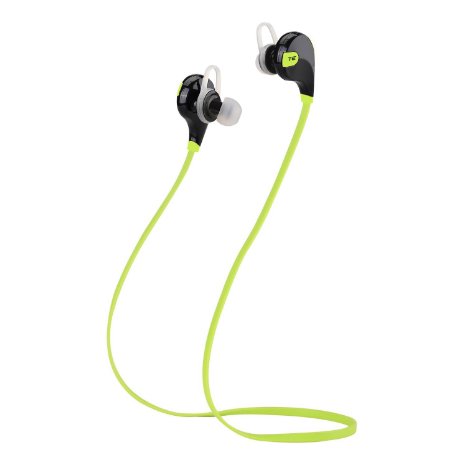 TECEVO FX4 Sports Bluetooth 4.0 Headphones / Earphones Built-in Mic With Handsfree Wireless Earbuds Long Lasting Rechargerable Battery - Ideal for use with Apple iTouch, iPad 1 2 3 4 iPhone 3 4 4s 5 5s 6 6s , HTC, Samsung Galaxy, LG, Sony Xperia, Nokia etc (Black & Green)