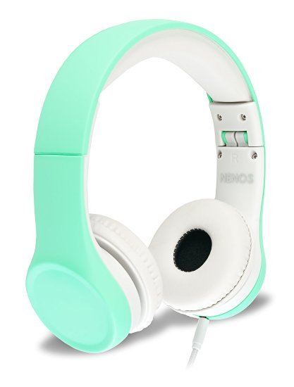 Nenos Wired Headphones Kids Headset Children's Headphones Over Ear Headphones Kids Computer Volume Limited Headphones Share Port Connection Foldable (Mint)