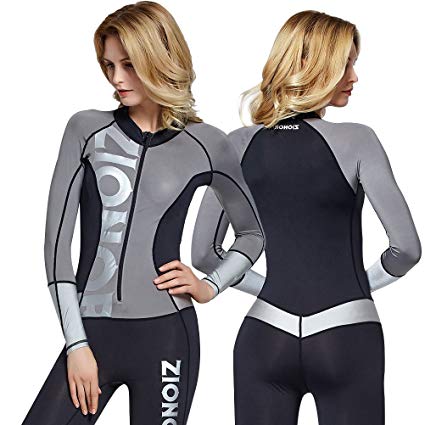 Zionor Full Body Sport Rash Guard Dive Skin Suit for Swimming Snorkeling Diving Surfing with UV Sun Protection Long-Sleeve for Women