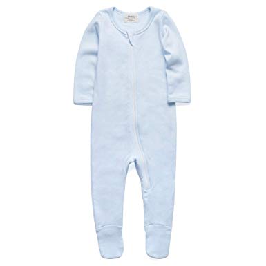 O2Baby Baby Boys Girls Organic Cotton Zip Front Sleeper Pajamas, Footed Sleep 'n Play