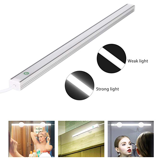 LED Vanity Mirror Light Kits, Jayol Touch Control Makeup Mirror Light, Adjustable 6000K Brightness, 360° Rotation Portable Vanity Light for Makeup/Room (No Battery Need)