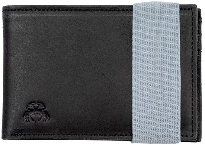 Crabby Wallet - Men’s Leather Bifold Wallet - RFID Wallet - Tile Tracker Friendly