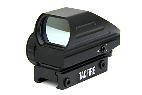 TacFire Holographic Red & Green Dot Tactical Reflex Sight Dual Illuminated 4 Different Reticles With Extended Hood Housing