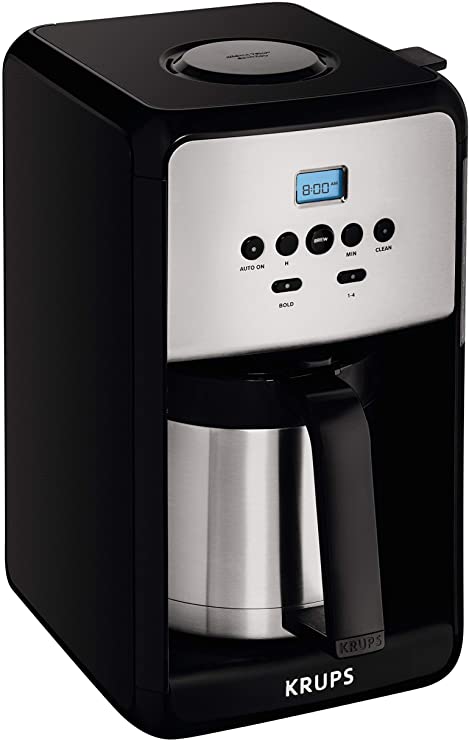 KRUPS ET351 Coffee Maker, Coffee Programmable Maker, Thermal Carafe, 12 Cup, Black (Renewed)