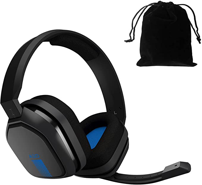 ASTRO Gaming A10 Headset for Xbox One/Nintendo Switch / PS4 / PC and Mac - Wired 3.5mm and Boom Mic w/Velvet Pouch Bag - Bulk Packaging - (Blue/Black)