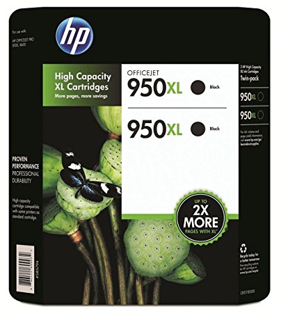 HP 950XL Black Ink Cartridge - Twin Pack