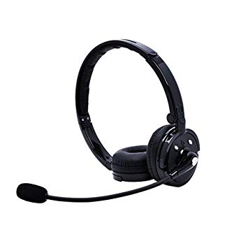 Wireless Bluetooth Headset Headphones with Microphone,Over The Head Stereo 2 in 1 Stereo Handsfree Headset Boom Mic Noise Canceling Dual Pairing Universal for Android PS4 PC TV Car Truck Drivers