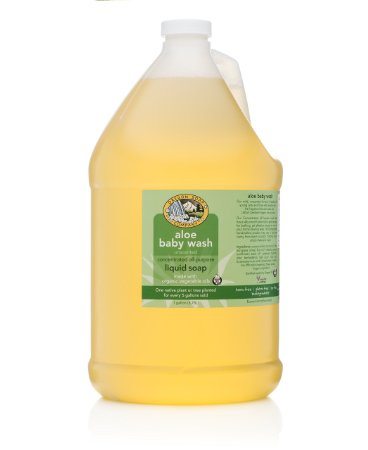 Oregon Soap Company - Unscented Liquid Castile Soap, Made with USDA Certified Organic Oils, Aloe Baby Wash (Unscented), 1 Gallon (128 oz)
